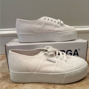 Superga Women's Platform White Sneakers
